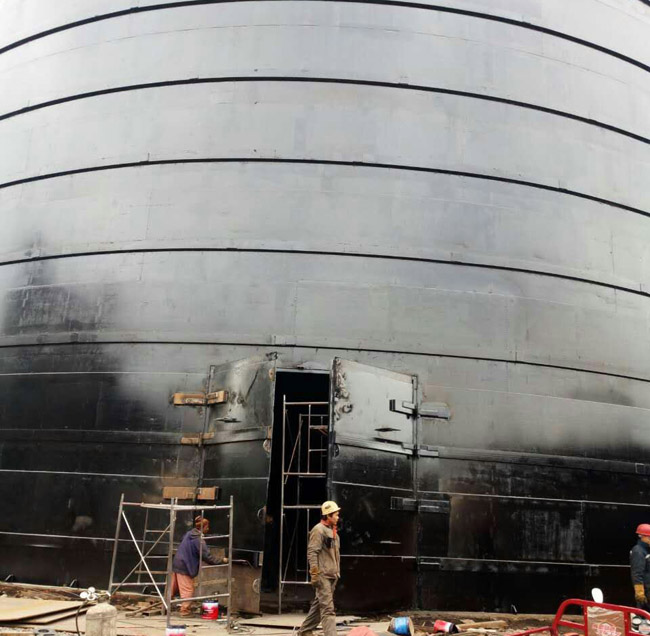 三萬噸熟料大型鋼板庫(kù)